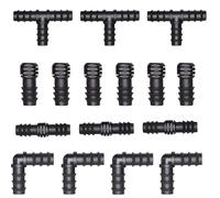 10PCS Garden Plastic Watering Connector 16mm 90 Degree Barbed Elbow for Micro Dripping Irrigation 1/2 "PE Pipe Tubing Hose(End Plug 1/2'')