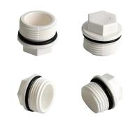 10pcs Garden Water Pipe End Connector Plastic 1/2'' 3/4'' 1'' Male/Female Thread End Cap PVC Tube Sealing Fittings(10Pcs 1 Male-Thread)