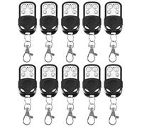 10Pcs Gate Remote Control Keychain, 433MHz Universal Remote Cloning Control Key Duplicator with 4 Buttons for Garage Door, Roller Doors