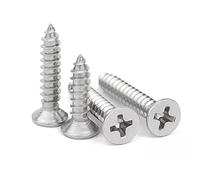 10pcs GB846 M3.5 .9 M4.2 .8 M5. M6.3 304 stainless steel Cross Flat Countersunk Head Self-tapping Wood Screw(9.5mm,10pcs M4.8)