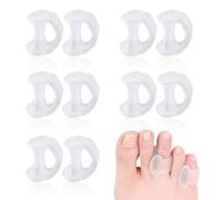 10PCS Gel Toe Separators for Overlapping Toes - Clear Hammer Toe Straighteners for Pain Relief - Reusable Correct Bent Toes - Big Toe Spacers, Spreaders, Soft and Gentle Bunion Correctors