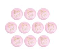 10Pcs Gender Reveal Button Pins Watercolor Boy Girl Pinback Button Pins Round Decorative Button Pins for Baby Shower Party Supplies 2 Inch (Rose)