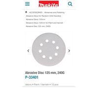 10 X Makita 320 Grit 125mm 5" Orbital Sander Discs Backed Bo5031 Bo5030