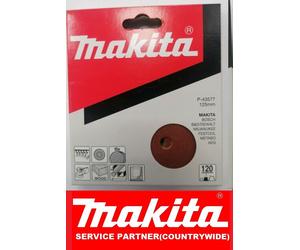 10pcs Genuine Makita P-43577 125mm Hook & Loop Abrasive Discs - 120 Grit