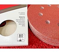 10Pcs Genuine Makita Sanding Disc 125mm For M9204 Sander 80Grit
