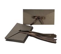 10pcs Gift Card Envelopes with Ribbon Coloured Rectangle Present Envelope Boxes Bow Textured Kraft Greeting Card Envelopes Retro Wedding Party Handmade Invitation for Birthday Wedding Festival Card