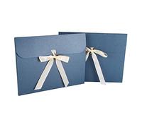 10Pcs Gift Envelopes Gift Card Envelope Bow Ribbon Greeting Cards Holder Large Gift Invitations Flat Present Box for Vouchers Christmas Birthday Wedding Thanksgiving Letter Accessories 24×18.5×0.7cm