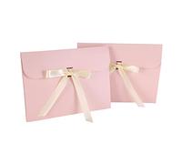 10Pcs Gift Envelopes Gift Card Envelope Bow Ribbon Greeting Cards Holder Large Gift Invitations Flat Present Box for Vouchers Christmas Birthday Wedding Thanksgiving Letter Accessories 24×18.5×0.7cm