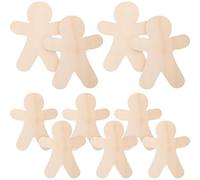 10pcs Gingerbread Man Cutouts Unfinished Wooden