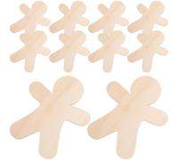 10pcs Gingerbread Man Unfinished Wooden Christmas Tree Ornament