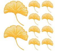10pcs Ginkgo Leaf Embroidery Patch for Clothes Khaki Iron on Applique
