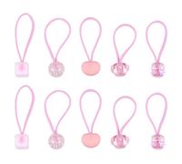 10pcs Girl Hair Ties Pink Decorative Rubber Bands for Ponytails