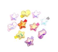 10PCS Girls Hair Clip Color Hairpins Children Side Clip Five-point Star/Love Heart Hair Barrettes For Toddler