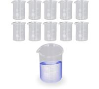 10PCS Glass Beakers Set, 25mL Thick Walled Experiment Beaker Cups with Scale, Transparent Lab Measuring Cup for Laboratories, Industries, Schools and Home Use