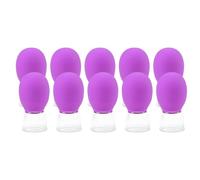 10Pcs Glass Cupping Set Facials Cupping Cups Glass Silicone Cups Vacuum Suction For Face Skin Back Arm Shoulder Muscle Massage Vacuum Suction Cupping Cups