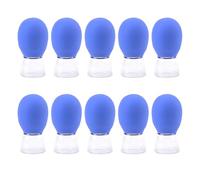 10Pcs Glass Cupping Set Facials Cupping Cups Glass Silicone Cups Vacuum Suction For Face Skin Back Arm Shoulder Muscle Massage Vacuum Suction Cupping Cups