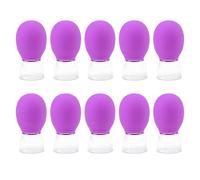 10Pcs Glass Cupping Set Facials Cupping Cups Glass Silicone Cups Vacuum Suction For Face Skin Back Arm Shoulder Muscle Massage Vacuum Suction