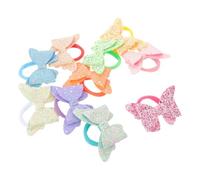 10pcs Glitter Butterfly Hair Ties, Nylon Ponytail Bands | Sparkling Sequin Style, Comfortable for Long Wear, Sweet Charming Accessory, Preschoolers, Fine Hair and Parties