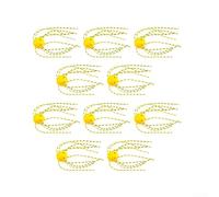 10Pcs Glow in the Dark Floating Soft Bait with Sea Urchin Structure and Whiskers for Bass, Optimized for Lakes, Rivers, Reservoirs and Fishing Ponds (large yellow)