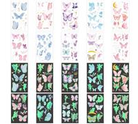 10PCS Glow in the Dark Temporary Tattoos Butterfly Stickers for Skin | Fake Tattoos with Temporary Tattoo Paper Glow in The Dark Effect, Featuring Butterfly Designs for Parties, Festivals