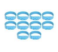 10Pcs Goat Collar Sheep Identification Bands, Livestock Marking Rings for Farm Animals, Durable PU Material with Adjustable Design for Easy Identification and Monitoring, Farming E (36cm Blue)
