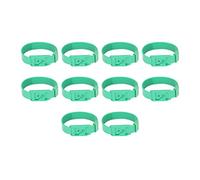10Pcs Goat Collar Sheep Identification Bands, Livestock Marking Rings for Farm Animals, Durable PU Material with Adjustable Design for Easy Identification and Monitoring, Farming E (36cm Green)