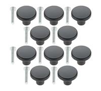 10Pcs Gold/Black Cabinet Knobs with Screw Cupboard Door Pulls Kitchen Handles Zinc Alloy Furniture Fittings for Kids Room Decor(25mm Black)
