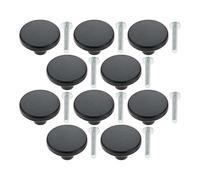 10Pcs Gold/Black Cabinet Knobs with Screw Cupboard Door Pulls Kitchen Handles Zinc Alloy Furniture Fittings for Kids Room Decor(30mm Black)