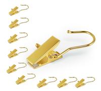10Pcs Gold Boot Clips for Hanging, Single Clip Hangers, Boot Clips, Sock Clips, Laundry Hooks, Hat Clips for Hanging, Clothes Clips for Hanging Clothes, Premium Clothes Pins, Boot Hangers for Closet