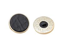 10pcs Gold Color Buttons 18/25mm Round Resin Shank DIY Sewing Sweater Coat Accessories(Black,25mm)