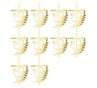 10pcs Gold Crossed Doves Cake Toppers Religious Insert Decoration for Baptisms Celebration and Event Spiritual Celebration Decoration