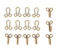 10Pcs Gold Hook and Eye Closures for Clothing, Heavy Duty Sewing Closure, Fur Coat Hook Fasteners, Iron Hooks, Easy to Use for Fur Coats Wraps Jackets Trousers Skirts Dress Pants