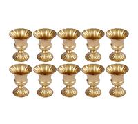 10pcs Gold Metal Flower Arrangements Vase, for Wedding Table Centerpiece Planter Vase Pot, Tall Stand Decorations for Artificial Real Flower 16cm