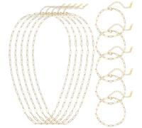 10Pcs Gold Paperclip Necklace 18Inch 18K Gold Plated Chains for Jewelry Making 5Pcs Charm Necklace Chain 5Pcs Charm Bracelet Chain Stainless Steel Necklace Chains DIY Charm Necklace Bracelet for Women