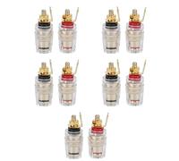 10pcs Gold Plated Speaker Amplifier Terminal Binding Post, Banana Jack Connector Socket for Power Amplifiers and Speakers, Professional Audio Equipment Accessories with 4mm Plug Di