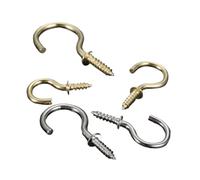 10Pcs Gold/Silver Self-Tapping Screws Ceiling Cups Hooks Picture Frame Lamp Light Curtain Eyebolt Screw in Spiral(Silver 45mm 10pcs)