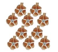 10pcs Golden Metal Flower Hair Clip, Elegant Decorative Accent | Alloy Flower Shape, Comfortable Wear for Curly or Thick Sections, Wedding Styling and Working Days