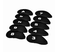 10Pcs Golf Head Covers, 14.5x8cm Neoprene Golf Iron Club Cue Head with Number Letter Universal Protective Headcover for Men Women