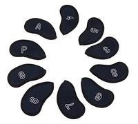 10pcs Golf Iron Covers Set with Numbers, Golf Head Cover Protective Headcover for Iron Clubs, Mesh Club Iron Protective Cover for Outdoor Golf Training (Dark Blue)