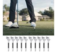 10Pcs Golf Tees Unbreakable Reduced Friction Golf Tees Plastic Professional Golf Tees Increase Distance Compact 10 Degrees Golf Ball Tees Golf Accessories for Beginner & Professional Golfer 10pcs