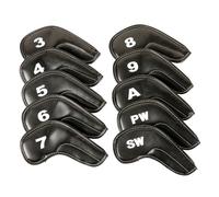 10Pcs Golfs Head Cover, Thick Synthetic PU Leathers Golfs Iron Head Cover with Big Number for Long Neck Club Club