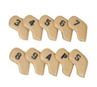 10Pcs Golfs Iron Club Head Cover Protections Sleeve Waterproofs PU Leather Golfs Club Head Cover Rod Cases Iron Headcover