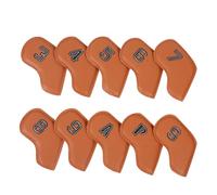 10Pcs Golfs Iron Head Protective Cover PU Leather Waterproofs Golfs Iron Head Cover Accessories Gifts For Golfers PU Leather For Driver