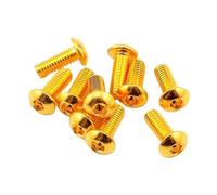 10pcs Grade 12.9 Half Round Head Plating Titanium Gold Hex Screw M2 .5 M3 M4 M5 Iso7380 Socket Length 5-30mm(M4x6mm)