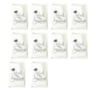 10Pcs Graduation Treat Gift Bags, 15x21cm, Cookie, White | Class of 2025 Cookie Packaging for Graduation Celebrations, 15x21cm, Paper Treat Gift Bag
