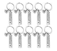 10pcs Gratitude Keyrings, Stainless Steel Lettering Keychains, Good Luck Keychains, Farewell Gifts, Personalized Gifts,Good for Thanksgiving, Christmas, Graduation, Retirement
