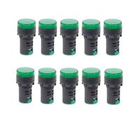 10Pcs Green Button 22mm Panel LED Power Indicator Signal Light Lamp AD16-22 12V 24V 110V 220V EFDSVUHE(DC12V)
