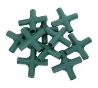 10pcs Green PVC Pipe Cross Connectors 16mm Plastic Four-Way | Weather resistant build, easy to install, for greenhouse frames and garden pipe layouts, fits 16mm poles