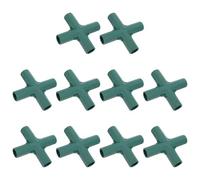10pcs Green PVC Pipe Cross Fitting 16mm Plastic Four Way Connector | Weather resistant with easy installation, high strength plastic build, for irrigation setups and greenhouse frame connectors,