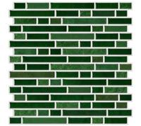 10PCS Green Self Adhesive Floor Tile, Peel and Stick PVC Flooring, Waterproof Stick on Wall, Wall Tiles for Decorative Kitchen, Bathroom, Living Room, Art DIY (30.5cm*30.5cm)